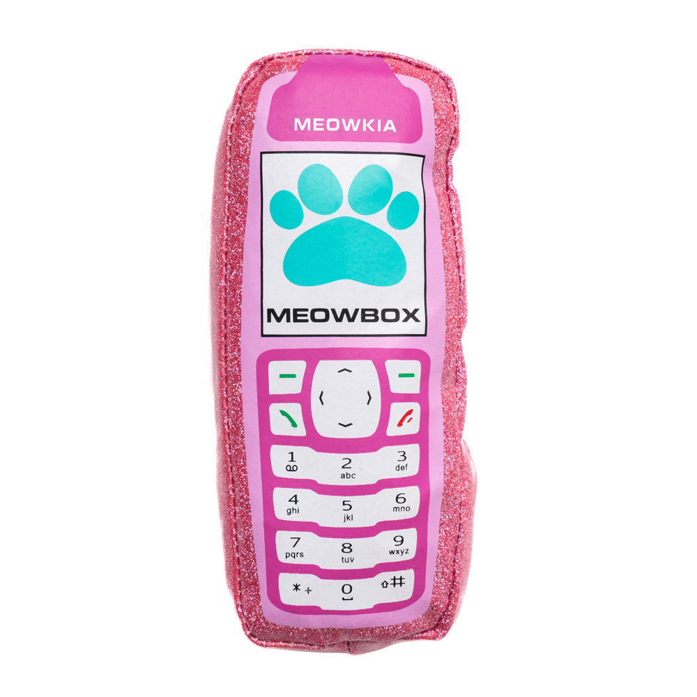 novelty plush cat toy in the shape of 90's cell phone 