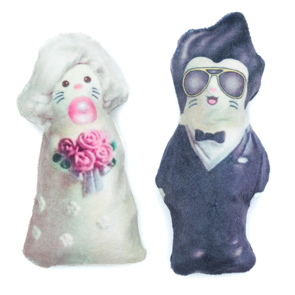 plush groom and bride catnip cat toys 