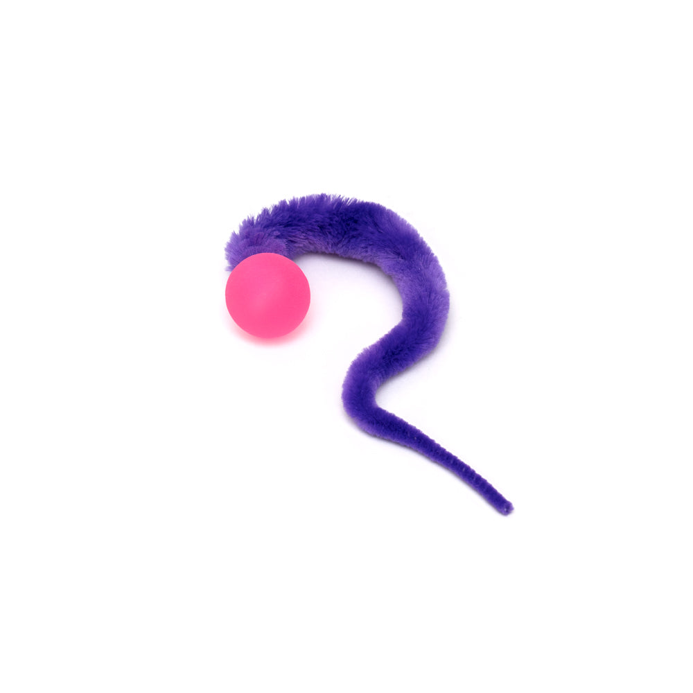bouncy ball cat toy with furry worm 