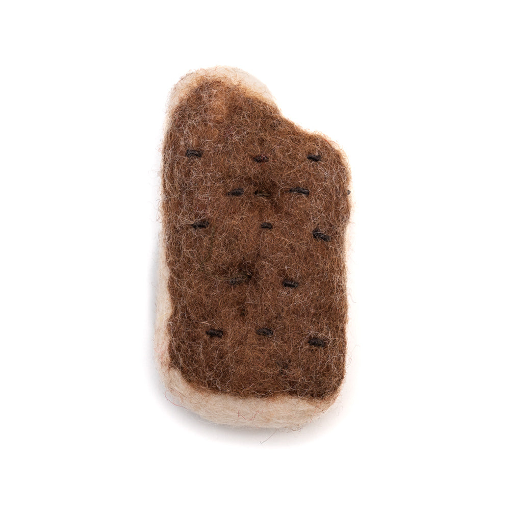 felted wool cat toy in the shape of an icecream bar 