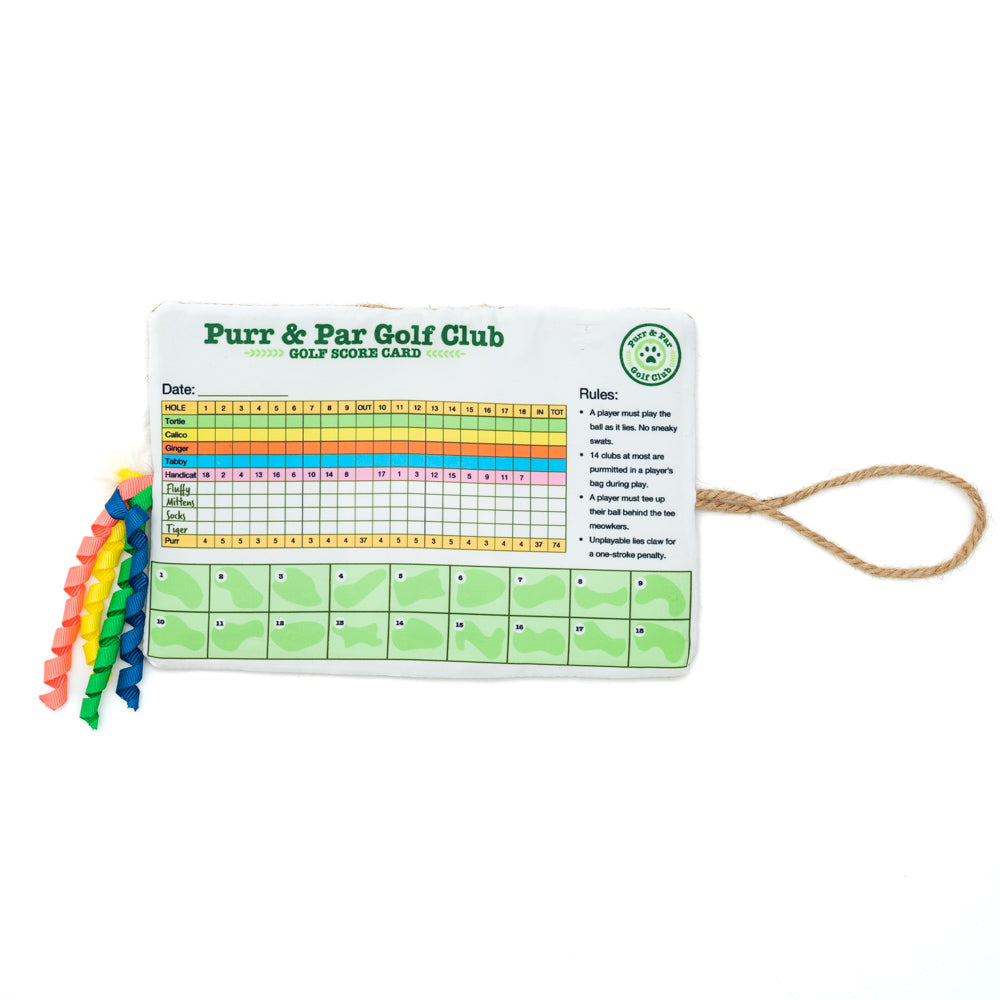 golf score card cat toy 